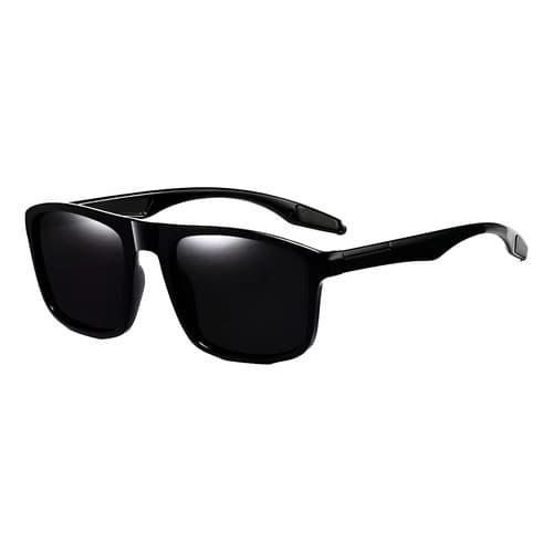 Óculos De Sol Vintage Masculino Polarizado Retangular Preto