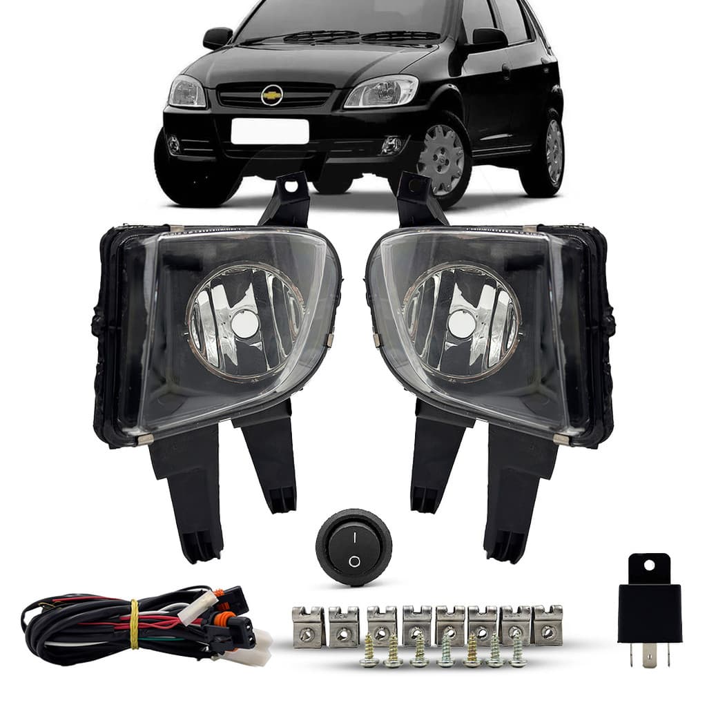 Kit Farol de Milha Celta 2007/2015 Prisma 2007/2012 + Botão