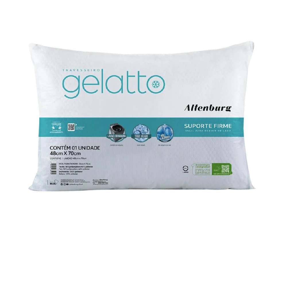 Travesseiro Altenburg Gelatto - Alta tecnologia- Confortável - Toque Gelado