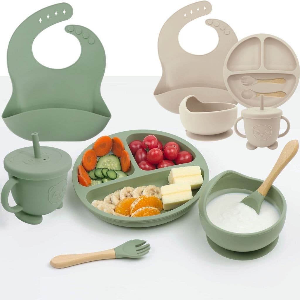 kit 8 peças de Silicone para alimentação de bebês
