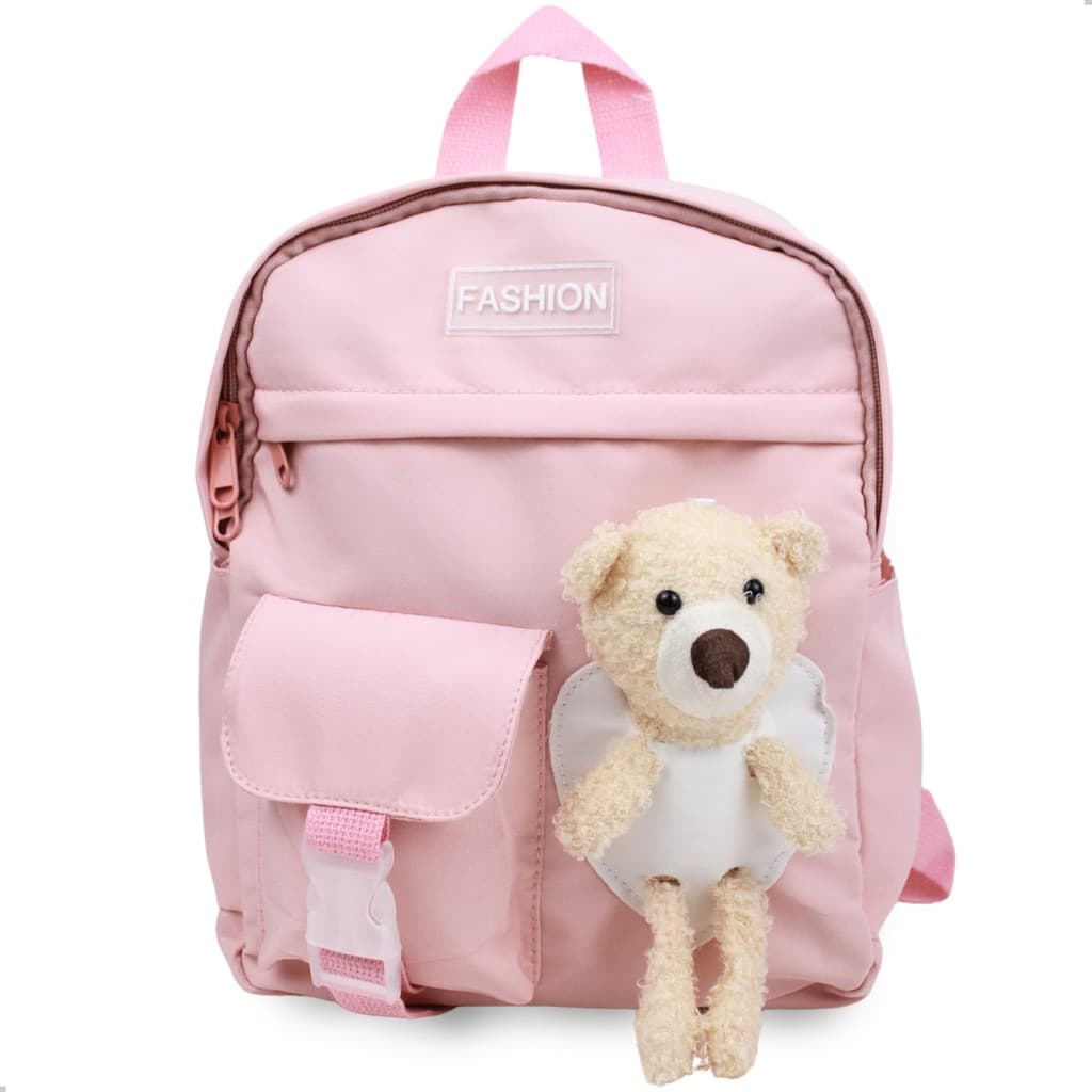 Mochila Pequena Urso Escolar Criança Creche Alça Ajustável