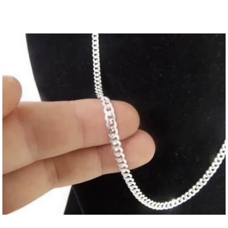 Corrente Prata 925 Banhada 60 Cm Barato Para Presente