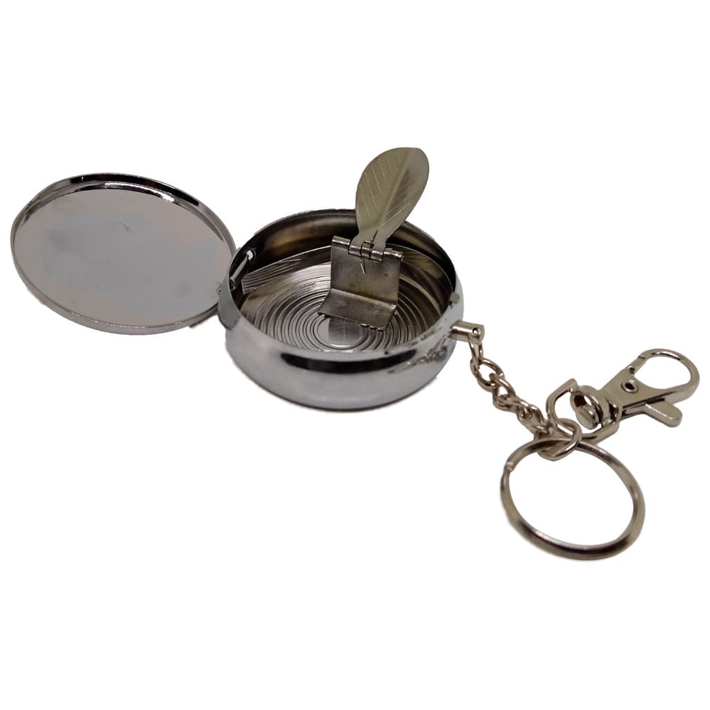 Cinzeiro de Bolso de Metal Portatil em Inox Chaveiro de Luxo