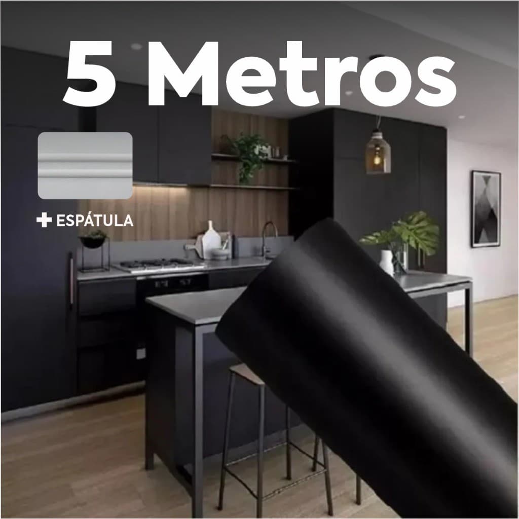 Papel de Parede Adesivo para geladeira Adesivo para moveis preto + Espátula