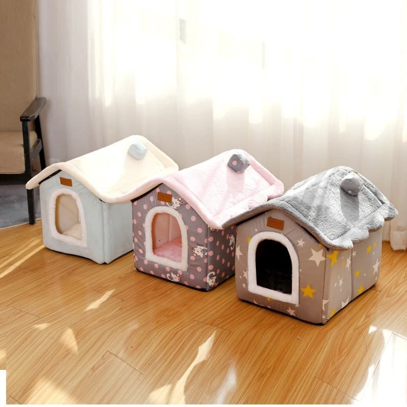 Ninho criativo para animais de estimação, removível, lavável, tipo casa, ninho para gato, cachorro, casa fechada, suprim