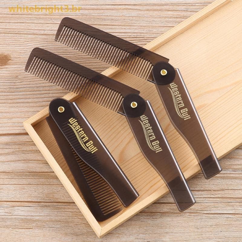 WB Portátil Dobrável Bolso Pentes Óleo Plástico Barba Ferramenta De Estilo De Cabelo Para Homem Mulher Pente Barbeiro .
