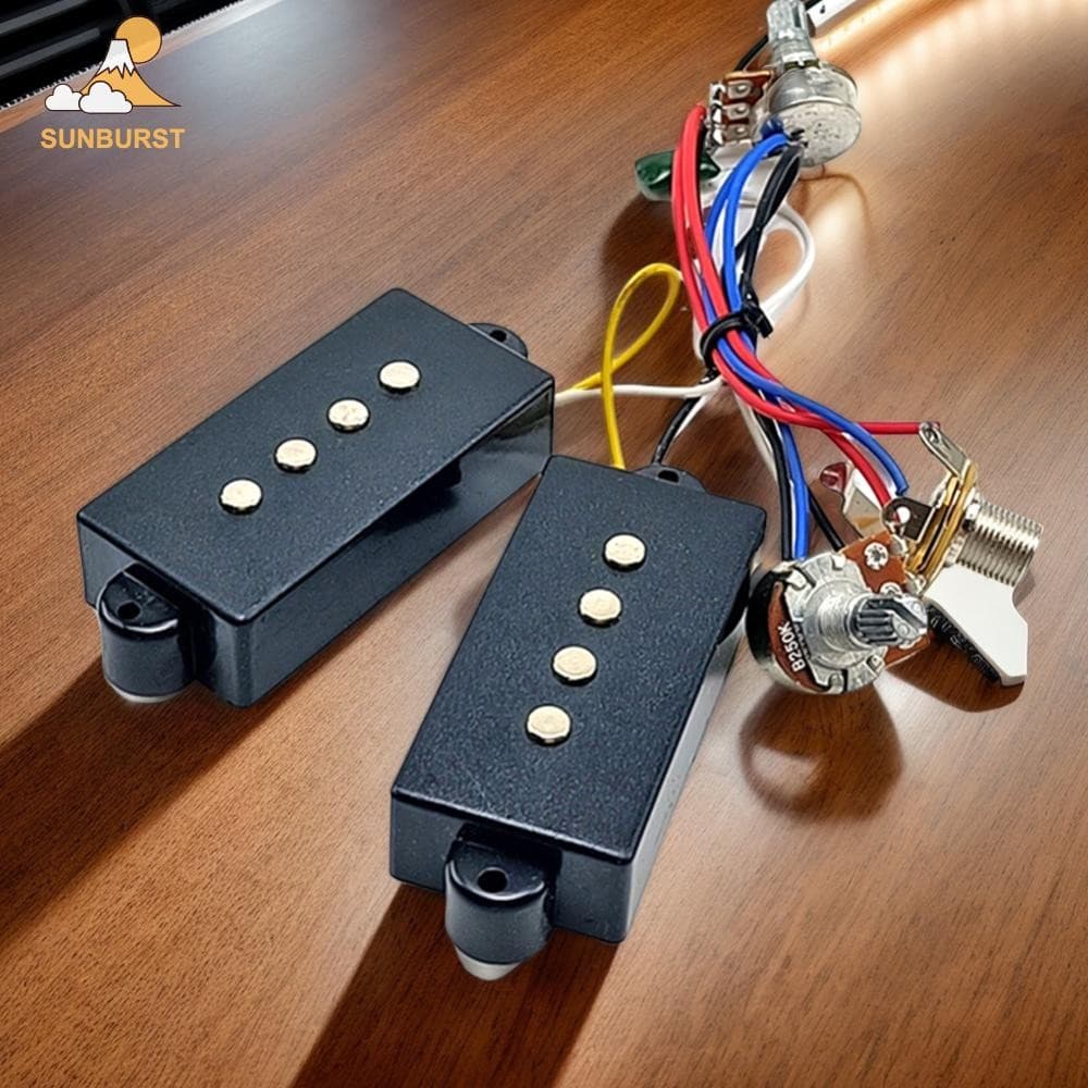 [Sunburst1 . br] Conjunto De Captador De Baixo De 4 Cordas Circuito De Pré-Amplificador Elétrico Para Graves Ativo