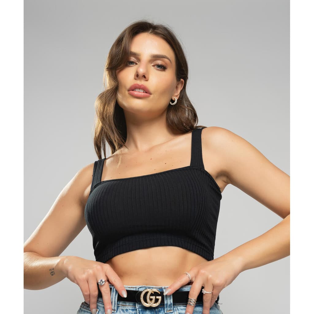Cropped Top Faixa Comfy Malha Canelada Salvatore Fashion
