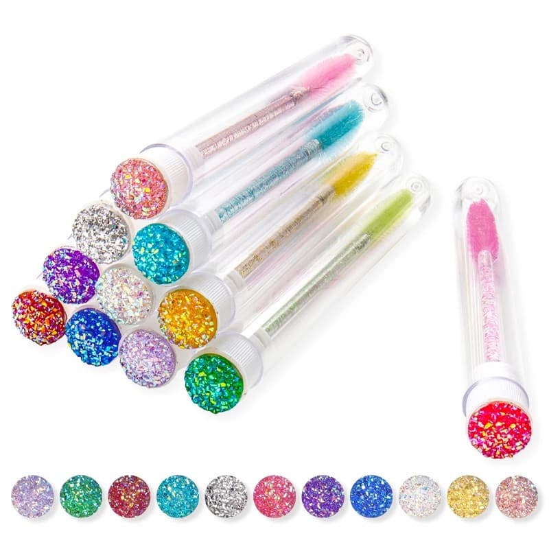 Kit 12 Pçs Escova Reutilizável Para Cílios Tubo Sobrancelhas Resina Broca Substituível Rímel Pincéis De Varinha À Prova