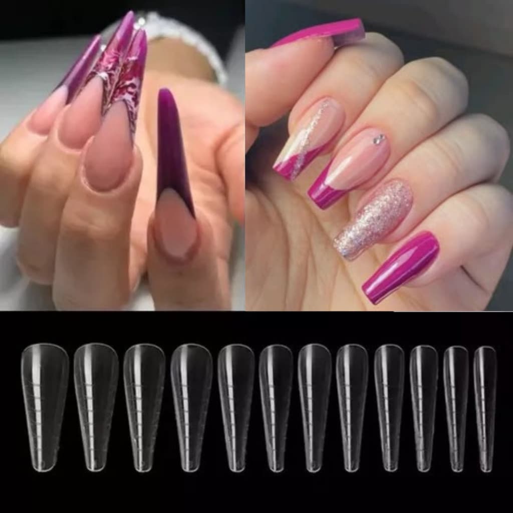 Molde F1 Bailarina ou Quadrada 120 Und. Para Unhas e Gel PolyGel Fibra - ENVIO IMEDIATO