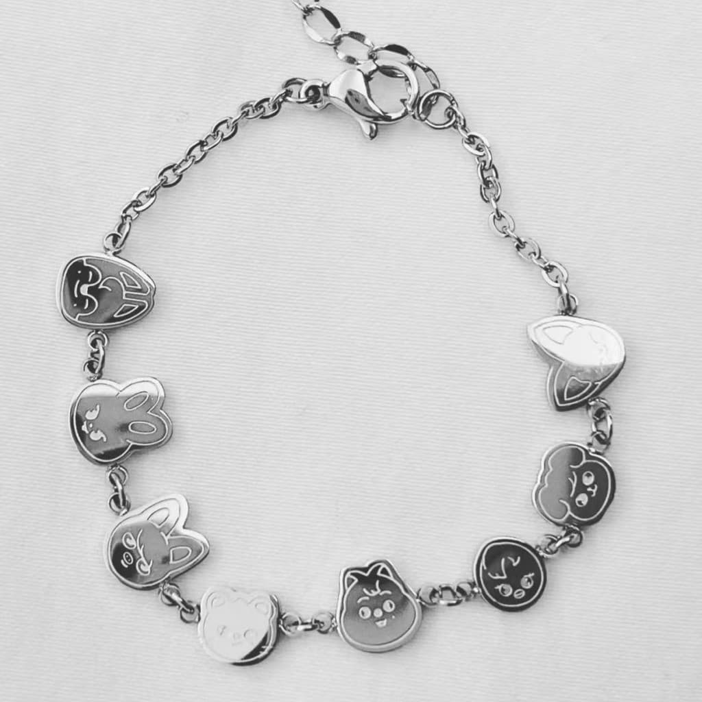 Pulseira de Liga de Personagem de Desenho Animado Fofo Kpop Stray Kids Joias de Moda Coreana