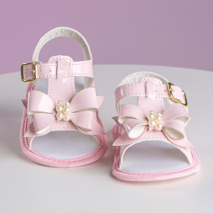 Sandália Infantil Menina Rosa Criança Laço Festa Original Desconto Bella Lis Promoção
