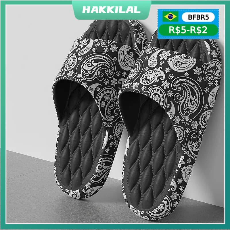 Chinelos Masculinos Plus Size 48 Graffiti Sola EVA Chinelos de Praia Abertos Sandálias Planas Impressão de Desenho Anima