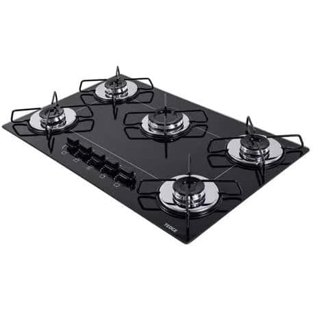 Fogão Cooktop Chamalux Tedge 5 Bocas Ultra Chama Preto 127v/220v Bivolt