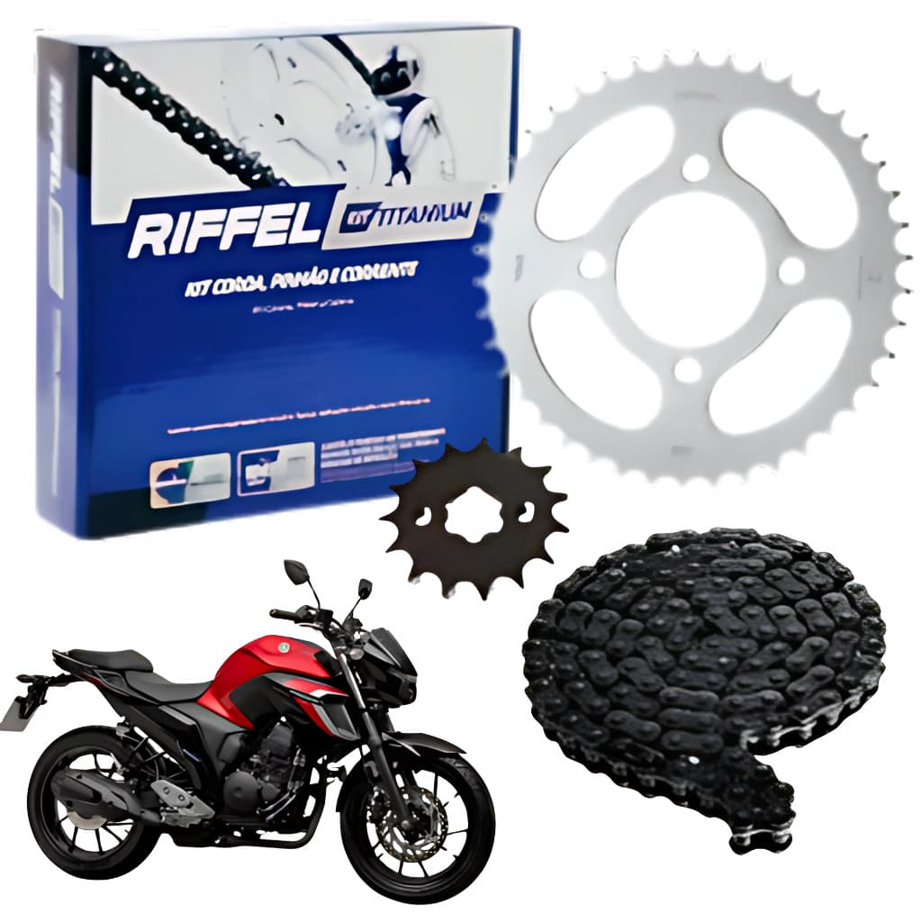 Kit Relacao Tração Transmissão Nova Fazer 250 2018 2019 2020 2021 2022 2023 2024 sem retentor