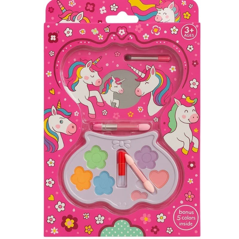Kit Estojo de Maquiagem Infantil Borboleta Unicórnio Modelo Borboleta Cores Aleatórias