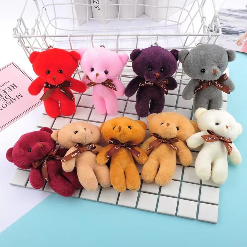 Kit 12 uns Chaveiro Com Pingente De Urso Ttedy De Pelúcia 12cm