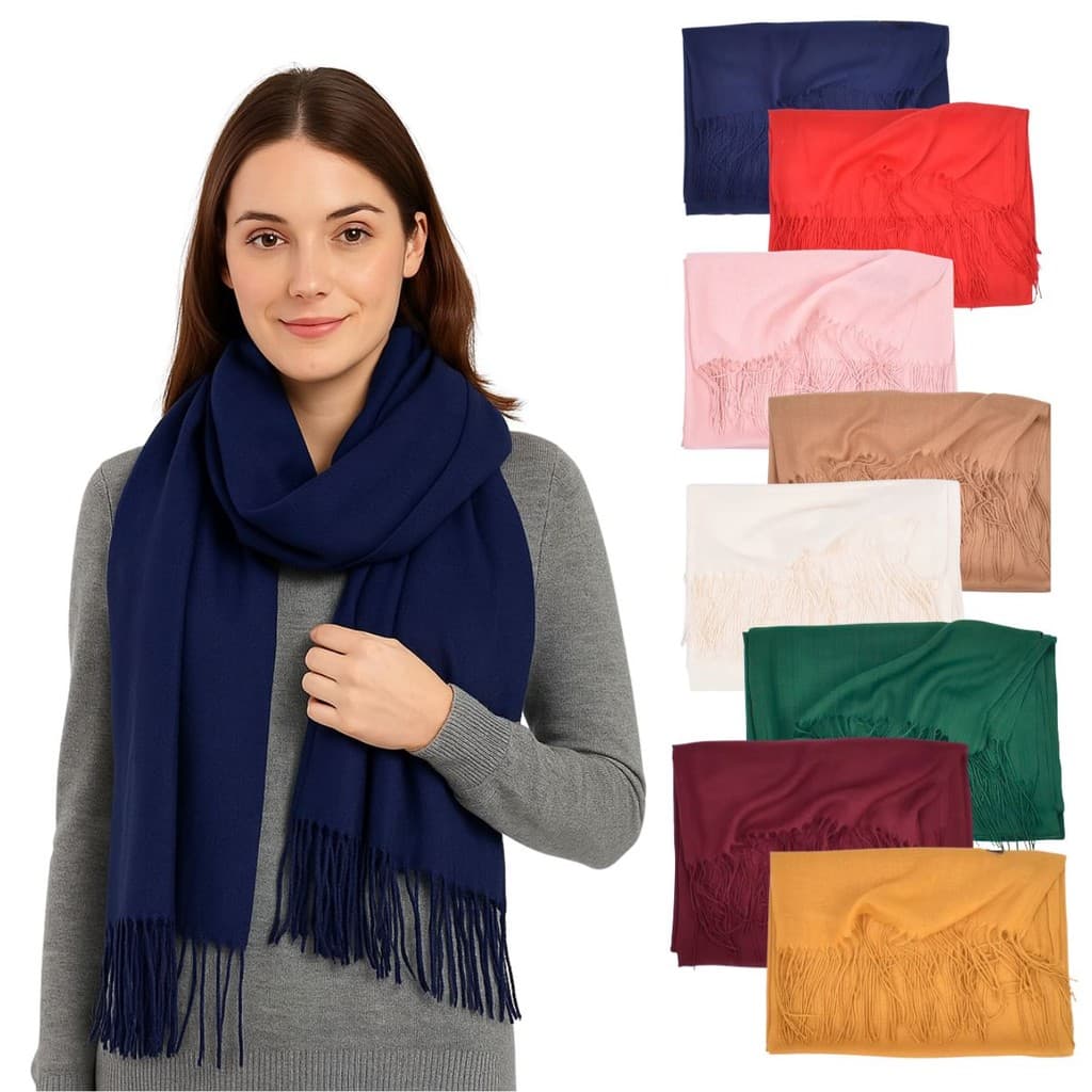 Cachecol Echarpe Pashmina Lenço Xale Manta Lisa Moda