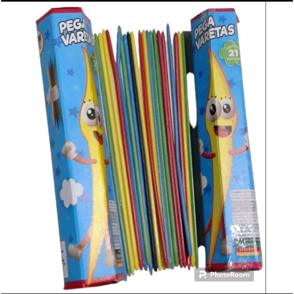 KIT 2 UNIDADE JOGO PEGA VARETAS COM 21 VARETAS DE PLASTICO BRINQUEDO INFANTIL
