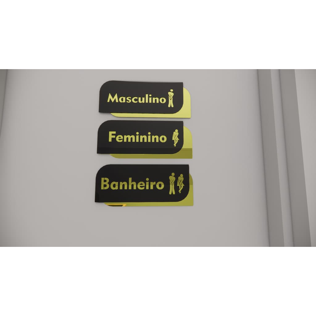 Placa Sinalização Banheiro Wc Acrílico espelhado