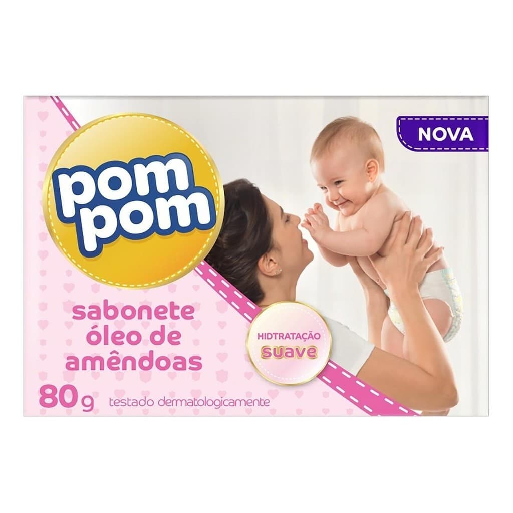 Kit C/ 4 Pom Pom oleo de amendoas sabonete 80g