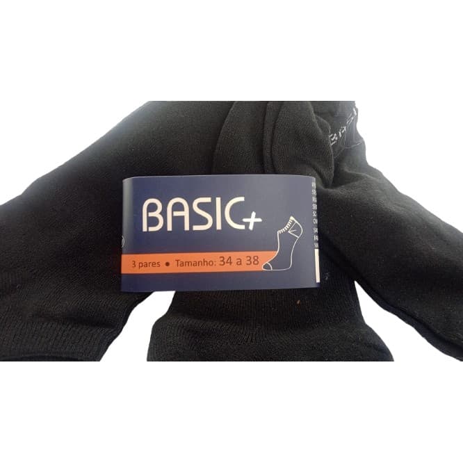 Kit com 9 pares de meias cano baixo basic+ 34 A 38