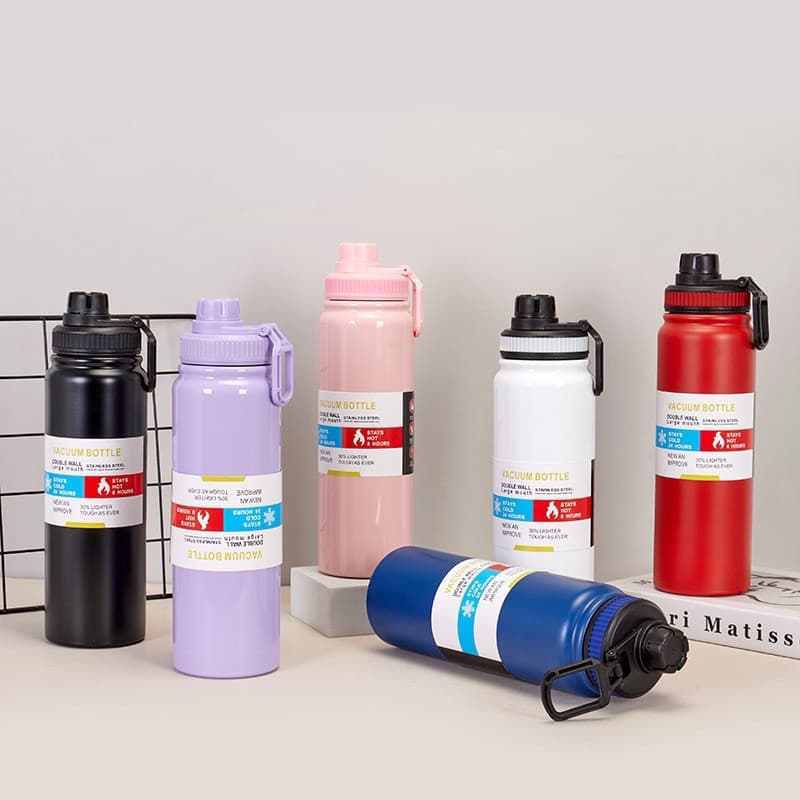 Garrafa térmica Academia 800ML com Alça em Aço Inoxidável e Isolamento
