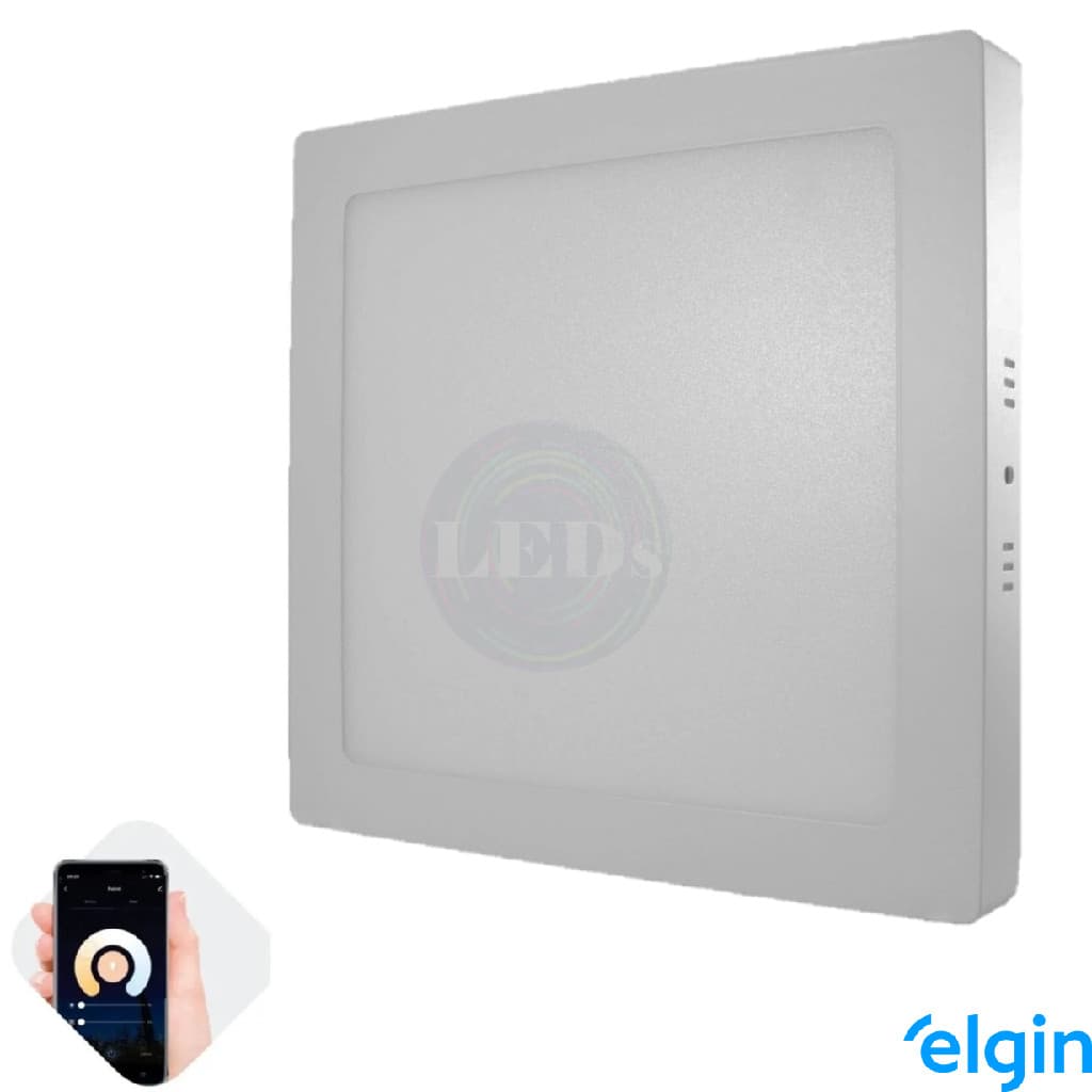Plafon Painel Quadrado Sobrepor 24w Inteligente Smart Wi-fi