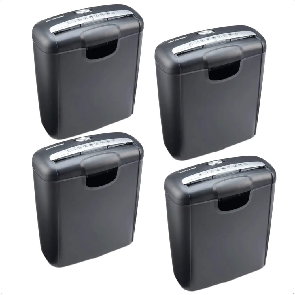 Kit 4x Fragmentadora de Papel e Cartão 6 Folhas em Tiras 10L 220V Multilaser OF010