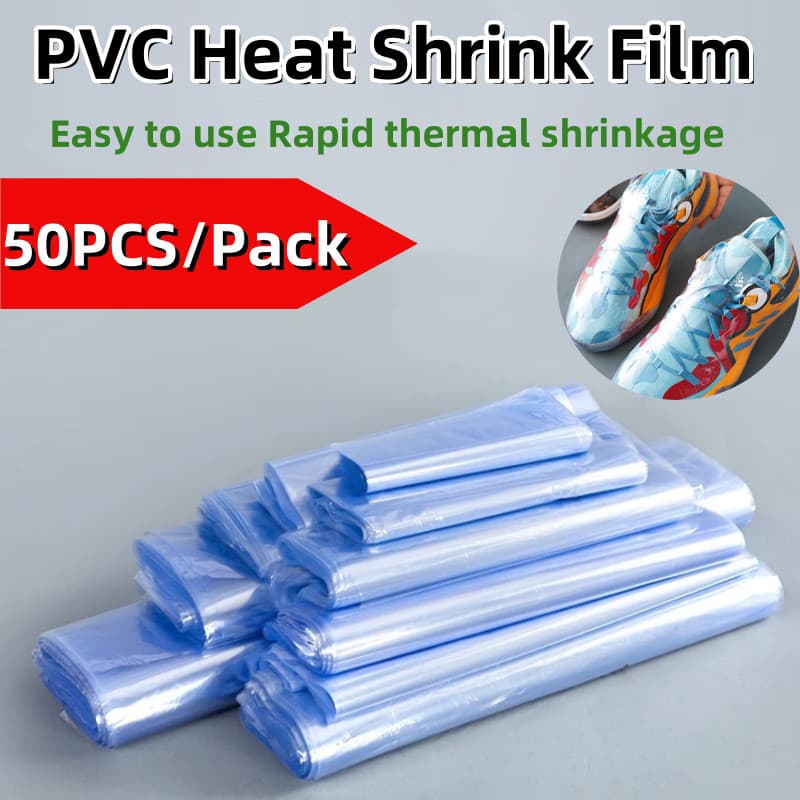 50 Pçs Saco De Filme Termo Retrátil PVC DIY Ventilador Vedação Térmica Boca Plana Envoltório À Prova Dwaterproof Água Pl