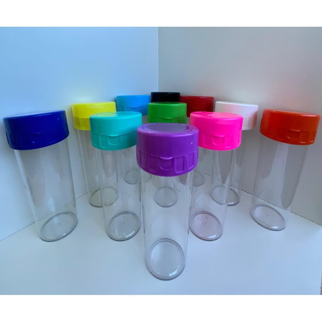 Kit com 5 Garrafas Acqua Bio Acrílico Transparente 540ml - Diversas Cores de Tampas