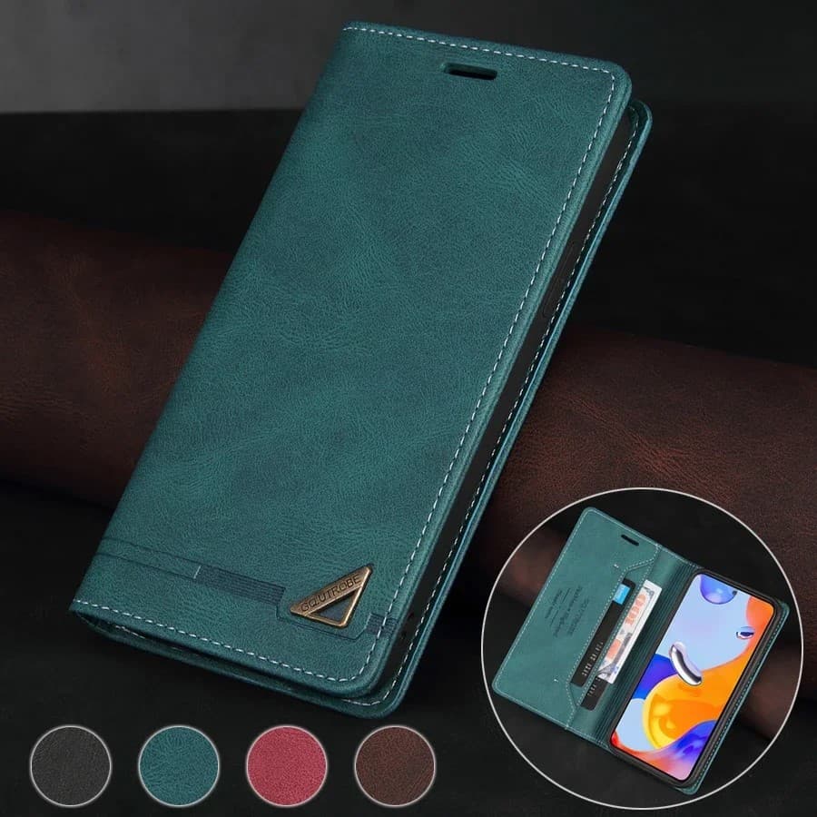 Capa Carteira De Couro Anti-Roubo Para iPhone 17 16 15 14 Pro Max Air 17E 16E 16 15 14 Plus 13 12 11 Pro Max