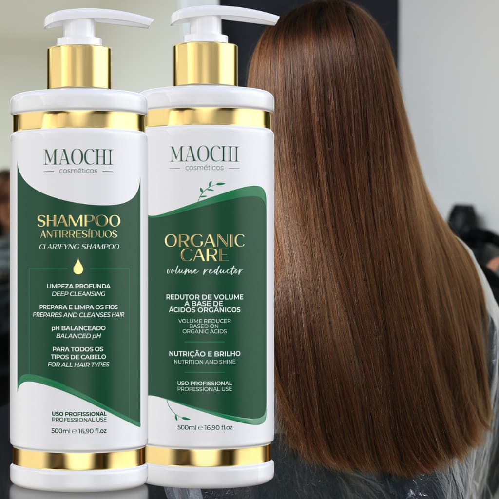 Redutor de Volume Organic Care kit de Tratamento Alisante progressiva Selagem Térmica sem formol 2x500ml