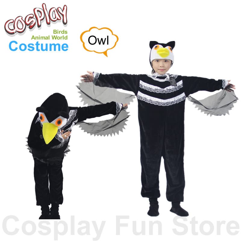 Fantasias de Cosplay de Coruja para Crianças, Macacões de Águia e Andorinha, Vestido de Dança Infantil, Fantasia de Páss