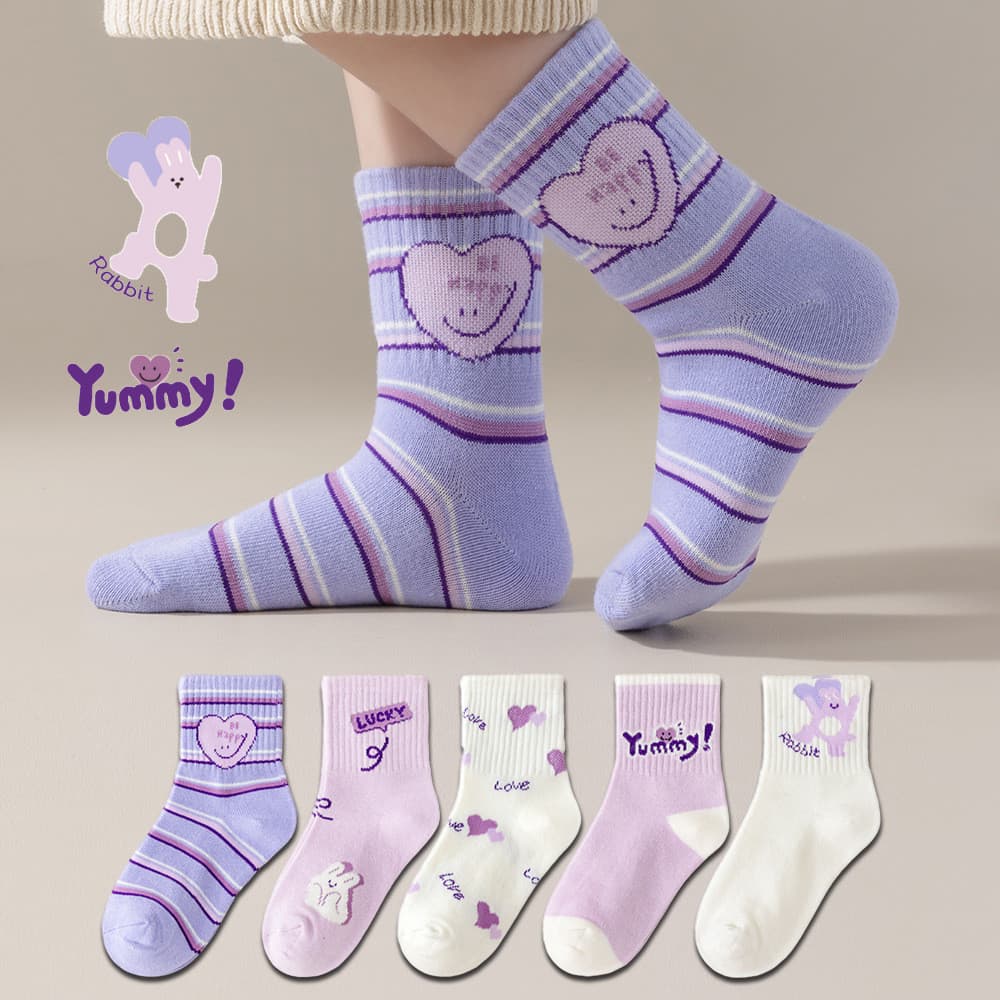 5 Pares De Algodão Bebê Menino Meninas Meias 0-13 Anos Crianças Bonito Dos Desenhos Animados Animal Design Escolares Mac