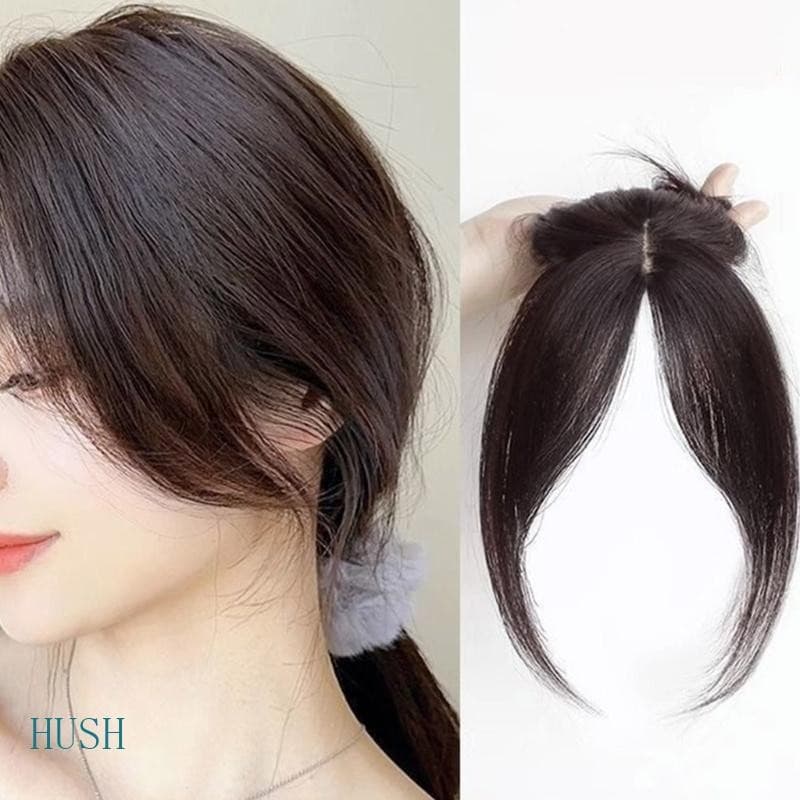 HUS Natural Bangs Toppers Postiços Para Cobrir Franja Branca