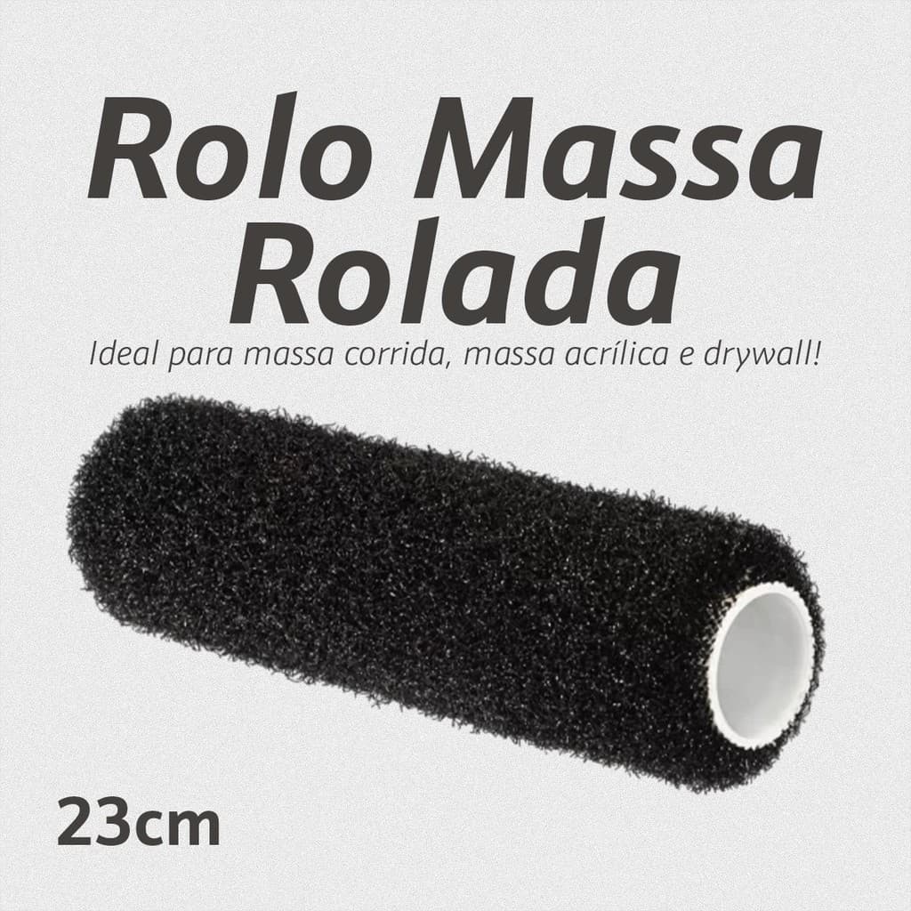 Rolo Pintura Massa Rolada Com até 2 Rolo de Textura  Rolo Cabelo de Anjo 23cm
