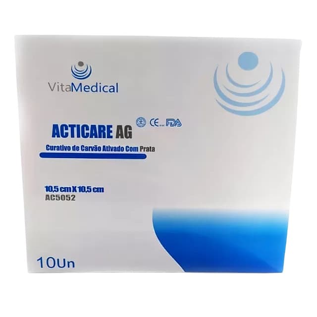 Curativo Carvão E Prata 10,5x10,5cm 01 Unid Vitamedical