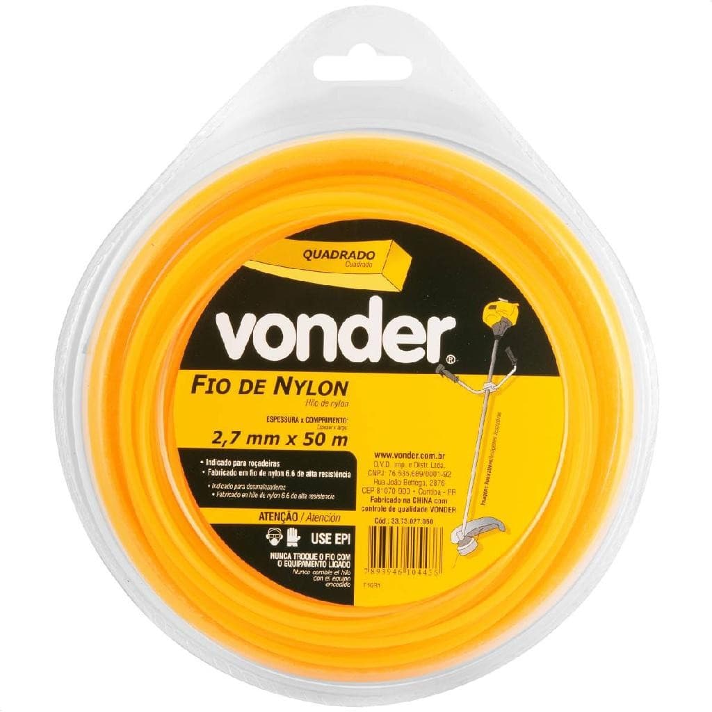 Fio de Nylon 2.7 x 50 M Quadrado, Vonder VDO2992