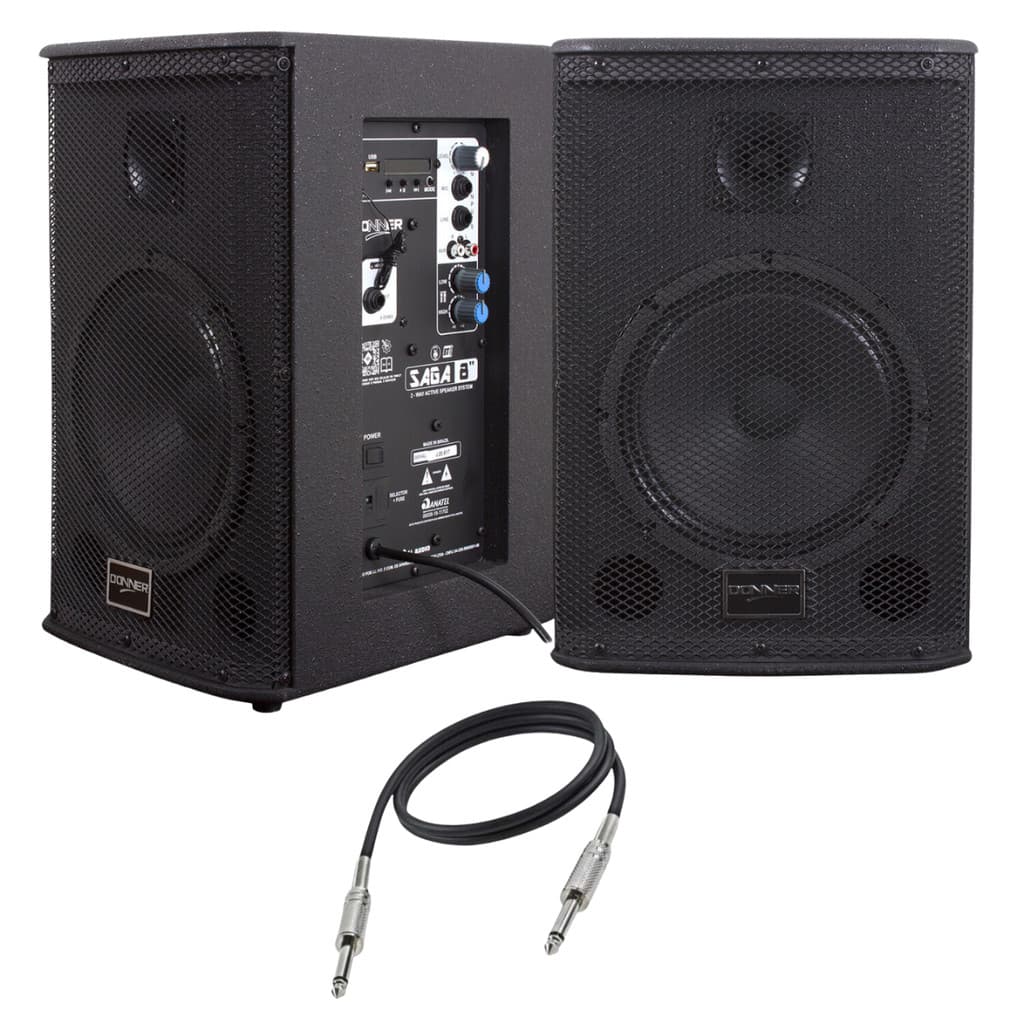 Kit Som Monitor Retorno Ativa Passiva Caixa Palco 225w Rms Saga Profissional Igreja Escola Show Bar