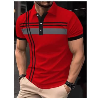 Camisa Polo Masculina , Estilo Escritório Elegante