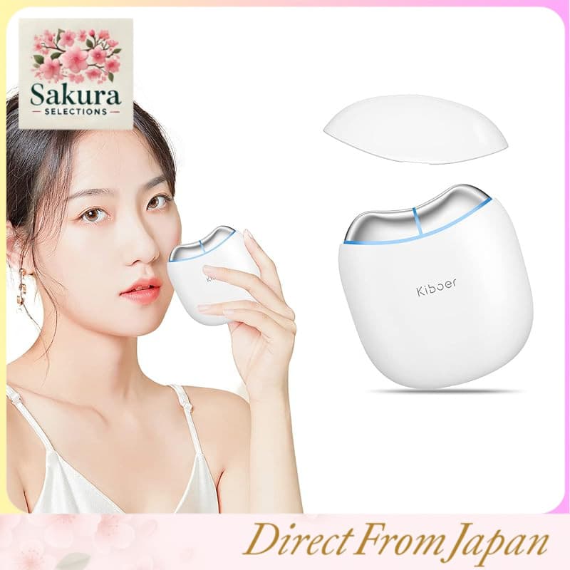 Kiboer Aparelho Facial Elétrico Kassa Gua Sha Lifting EMS Luz LED Aquecimento Tamanho Pequeno 2 em 1 Cuidados Faciais e Corporais Massageador Facial e Corporal Rolo de Beleza Unissex Recarregável 3 Níveis Ajustáveis ​​Presente Perfeito para o Dia dos Idosos Dia das Mães Branco