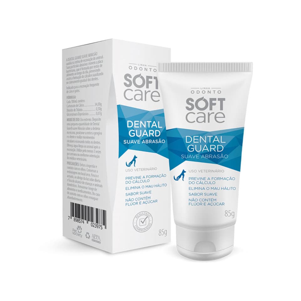 Creme Dental Guard Soft Care Cães Gatos Pet Society 85g
