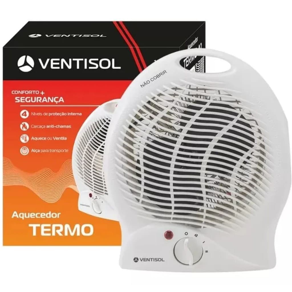 Aquecedor De Ar Doméstico Ventisol 127V Portatil Ventilaçao Premium A1-01 1500W