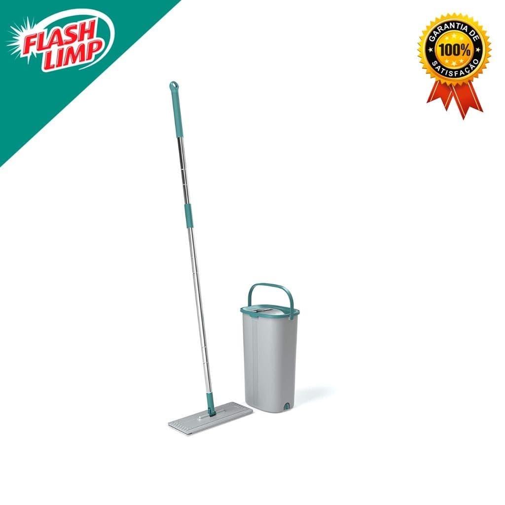 Kit esfregão c/ Balde Mop Lava E Seca Balde 4 Litros Esfregão  Flash Limp Envio Imediato