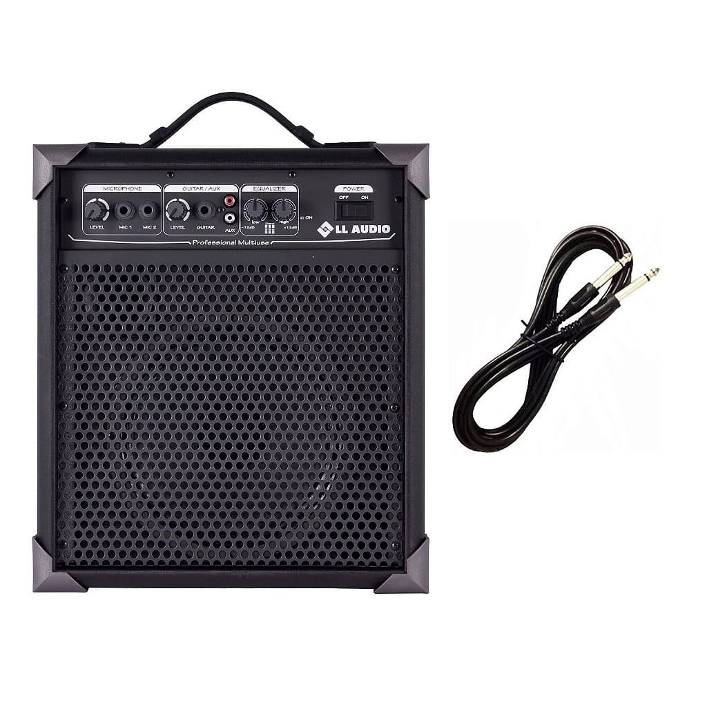 Caixa Amplificada Multiuso Guitarra/Microfone LX60 - 15w RMS CABO P10 BRINDE