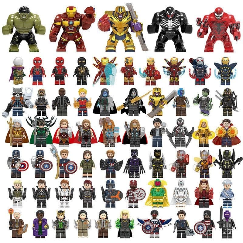 1 Piece Random Adicionar à lista de desejos Minecraft Marvel SpiderMan IronMan enigma Assembleia Building Blocks, FYVQ