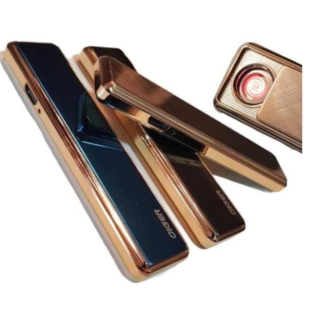 Isqueiro USB Elétrico Portátil Sem Gás, À Prova de Vento