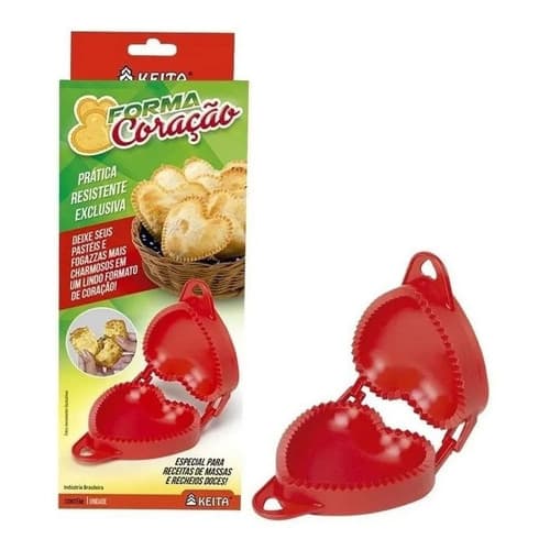 Forma Coração Para Pastel Risoli Fogazza Salgados Doces Cor Vermelho