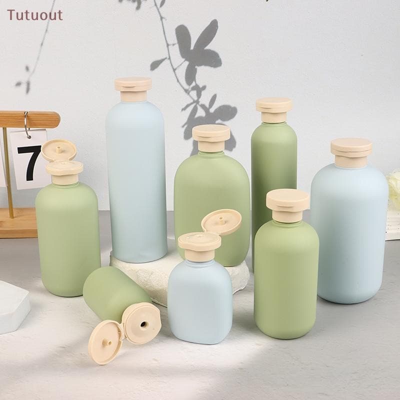 TUTU 100ML-500ML Abacate Verde Plástico Shampoo Gel De Banho Espuma Dispensadores De Sabão Garrafas Recarregáveis Flip L